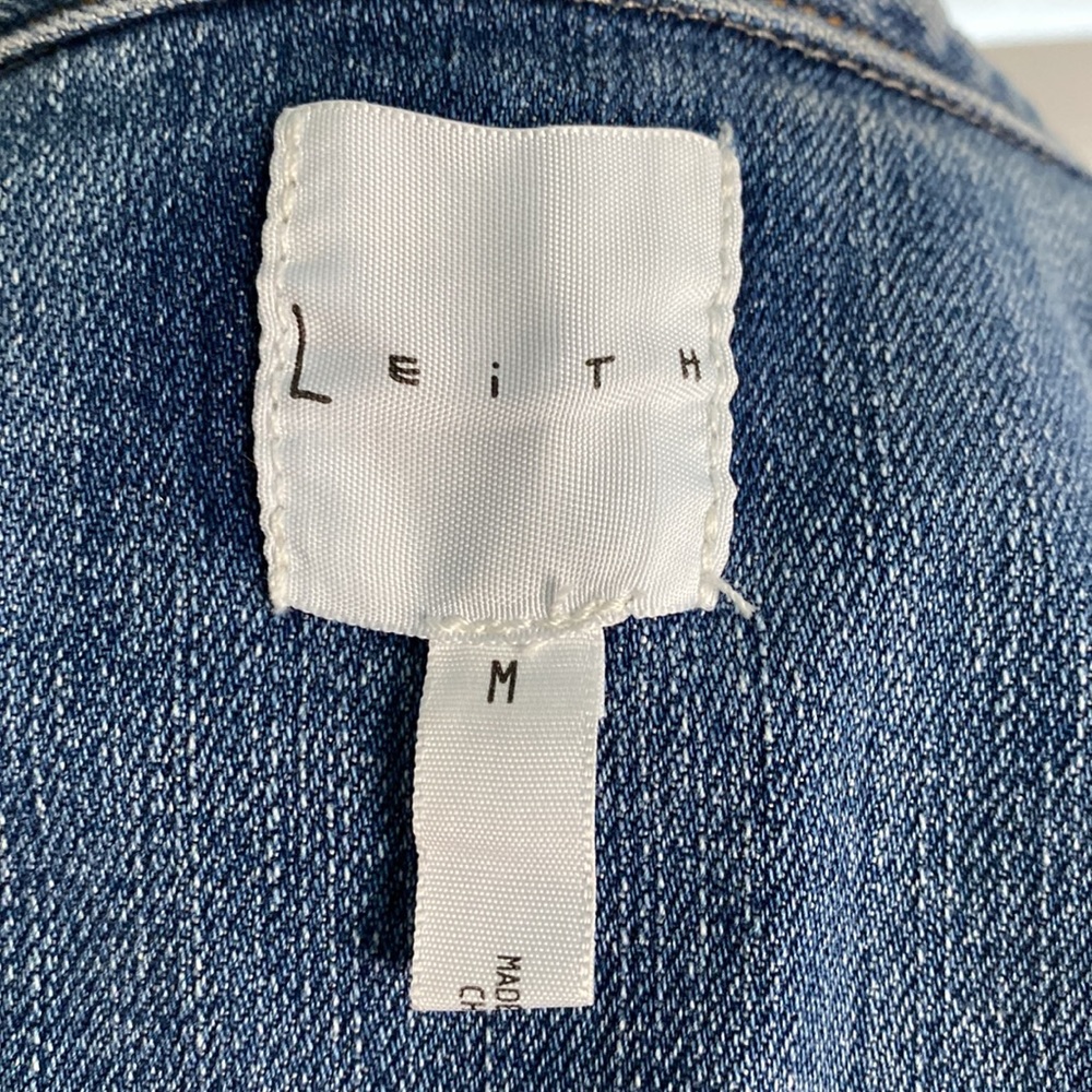 LEITH Distressed Denim Jacket M - Picture 4 of 7